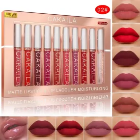 10 PCS Lipstick Set Makeup Waterproof Long lasting Matte lipstick