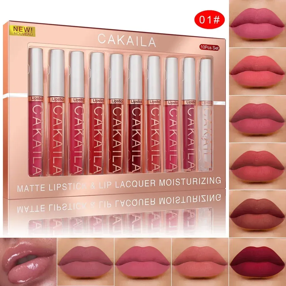 10 PCS Lipstick Set Makeup Waterproof Long lasting Matte lipstick