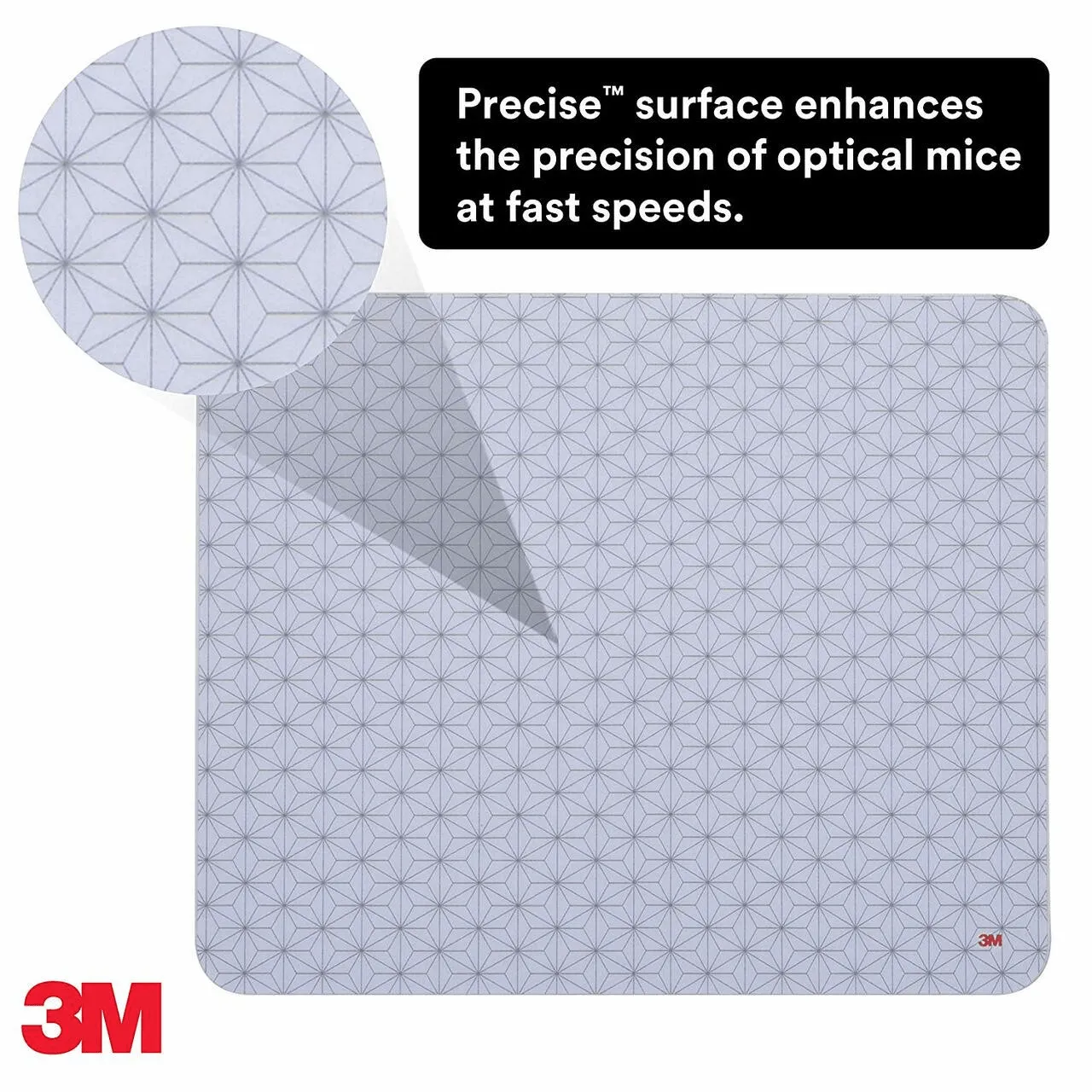 3M Precise Ultrathin Mousepad Repositionable Adhesive Backing MP200PS2