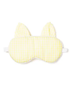 Adult's Kitty Sleep Mask in Yellow Gingham