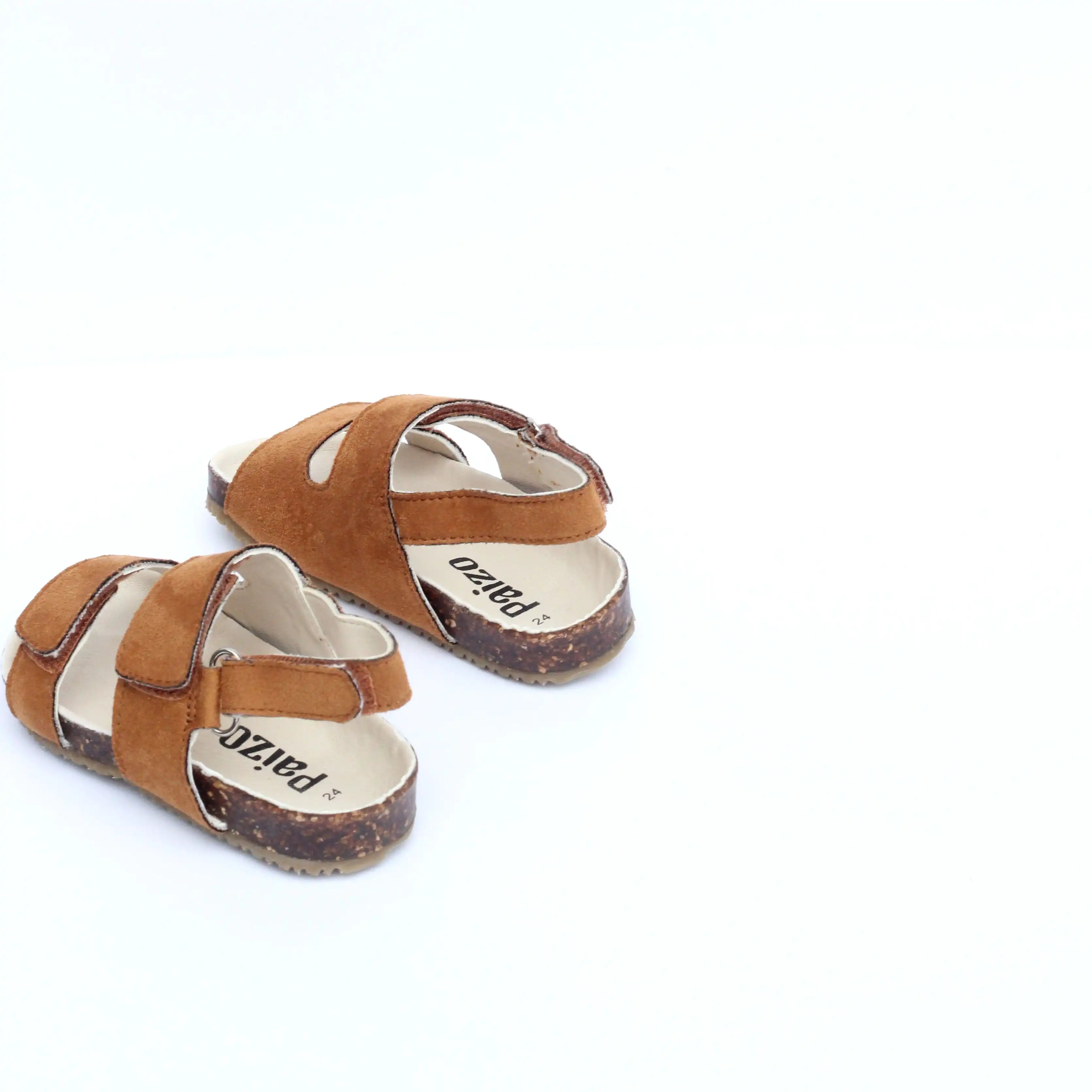 Agapi Vegan Suede Kids Strappy Sandals | Orange