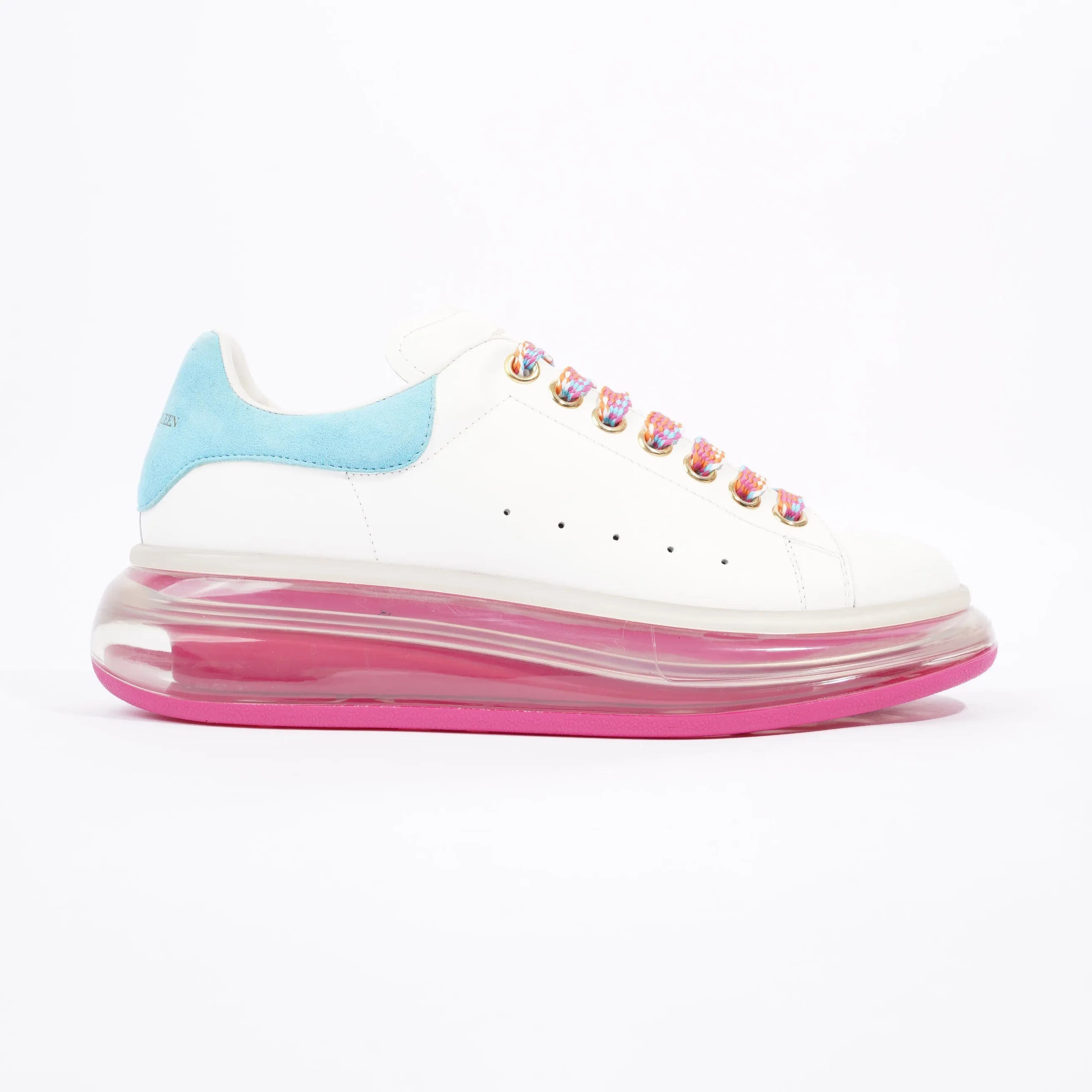 Alexander McQueen Womens Oversized Bubble Sneaker Baby Blue Tab / Pink Bubble EU 39 / UK 6