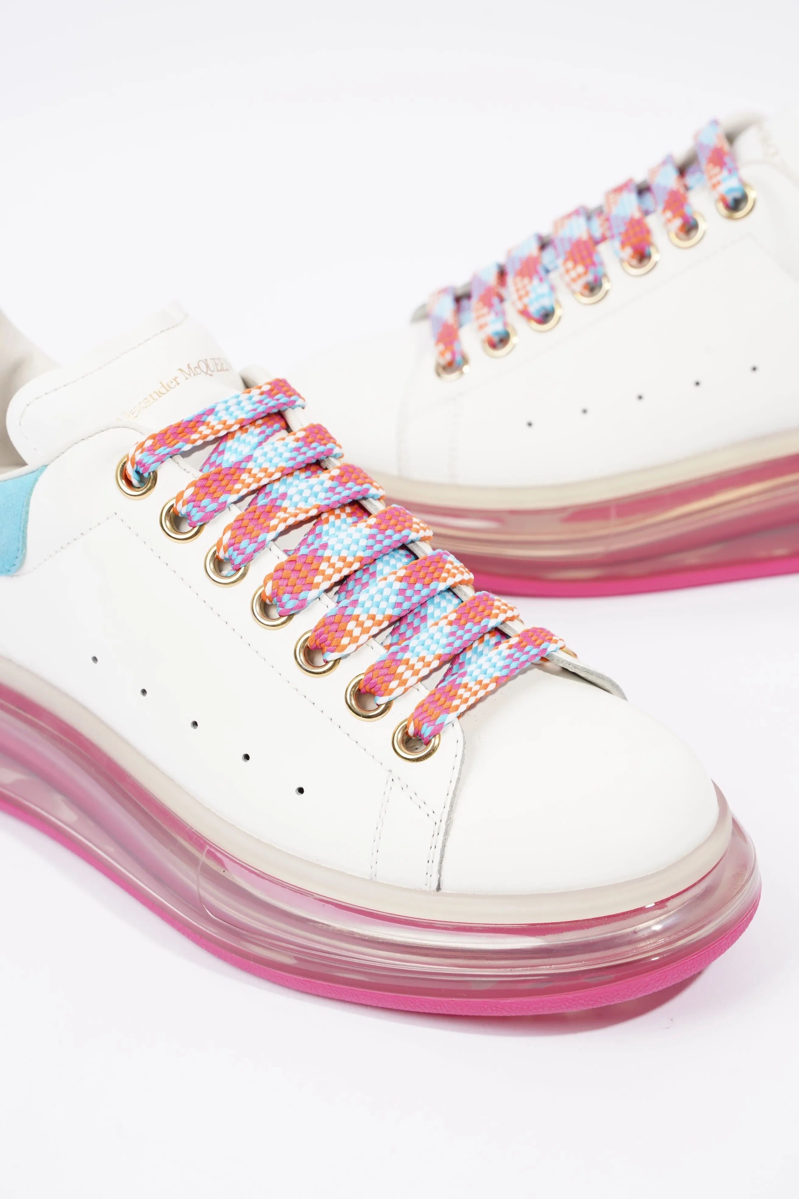 Alexander McQueen Womens Oversized Bubble Sneaker Baby Blue Tab / Pink Bubble EU 39 / UK 6