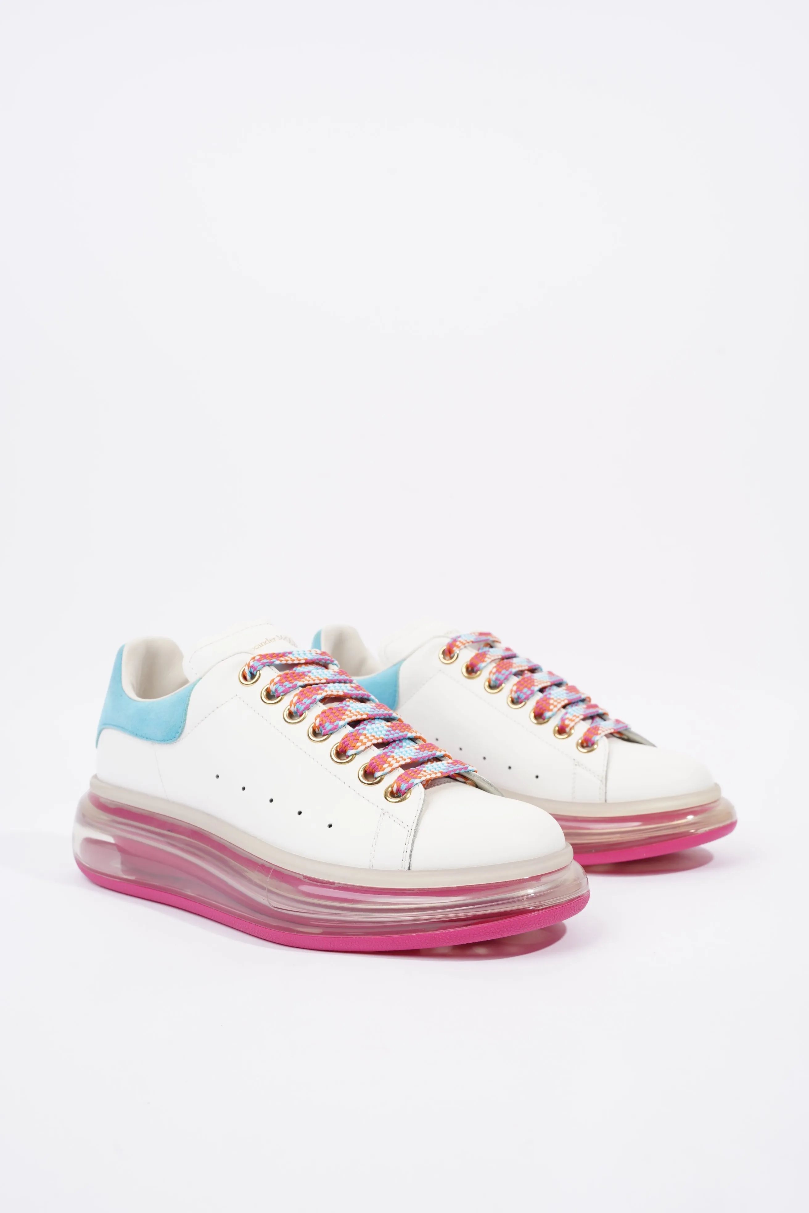 Alexander McQueen Womens Oversized Bubble Sneaker Baby Blue Tab / Pink Bubble EU 39 / UK 6