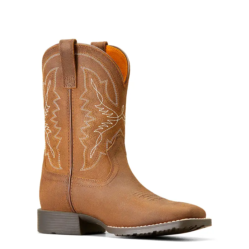 'Ariat' Youth 8.5 Hybrid Rancher Western Square Toe - Distressed Tan