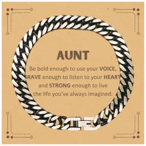 Aunt Cuban Link Chain Bracelet, Live the life you've always imagined, Inspirational Gifts For Aunt, Birthday Christmas Motivatio