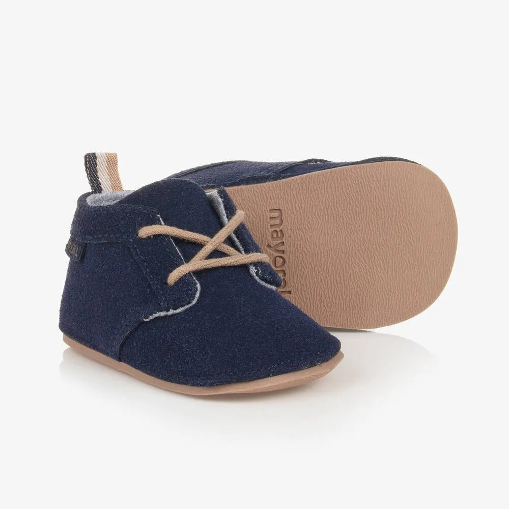 Baby Boys Blue Lace-Up Pre-Walker Boots