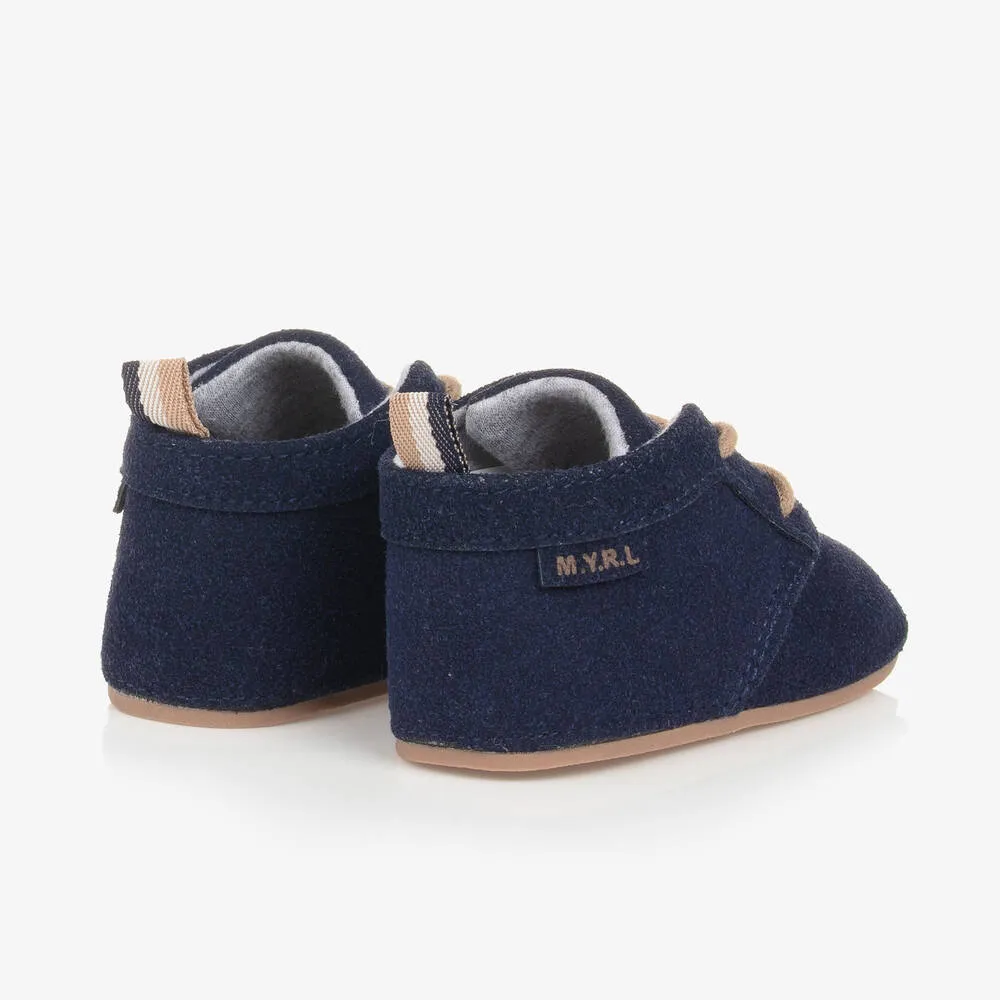 Baby Boys Blue Lace-Up Pre-Walker Boots