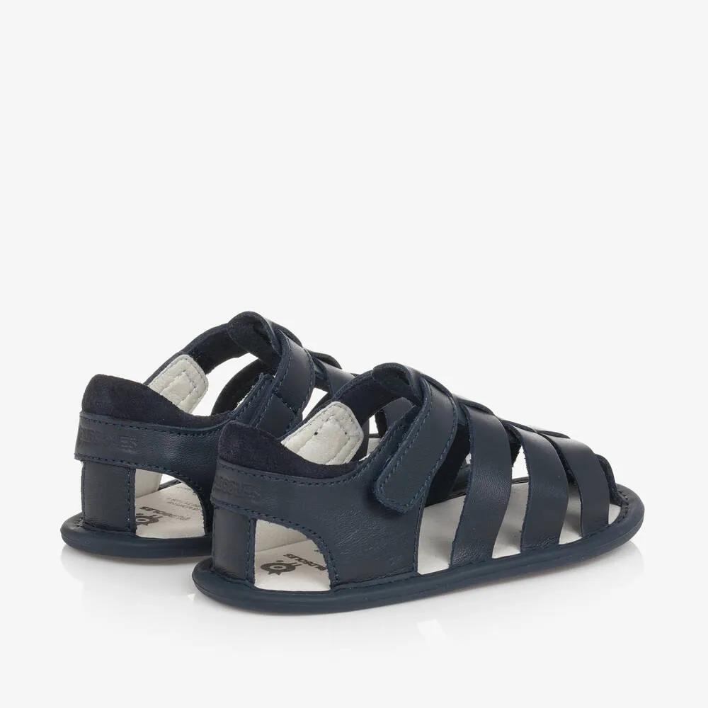 Baby Boys Blue Leather Sandals