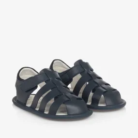 Baby Boys Blue Leather Sandals