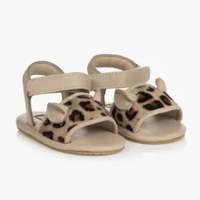 Baby Girls Beige Leather Sandals