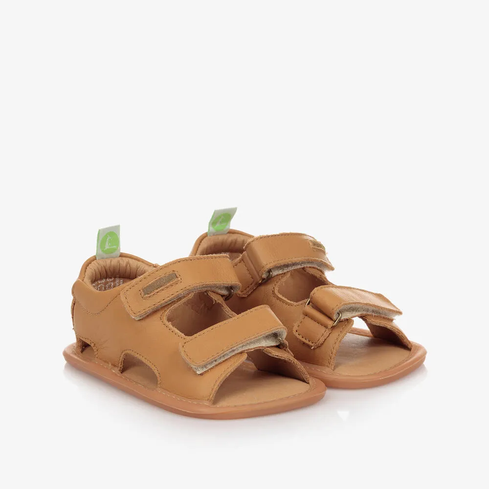 Beige Leather Baby Sandals