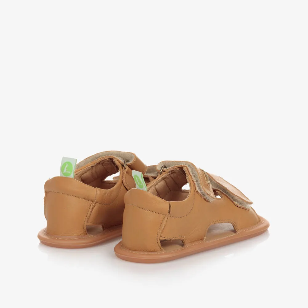 Beige Leather Baby Sandals