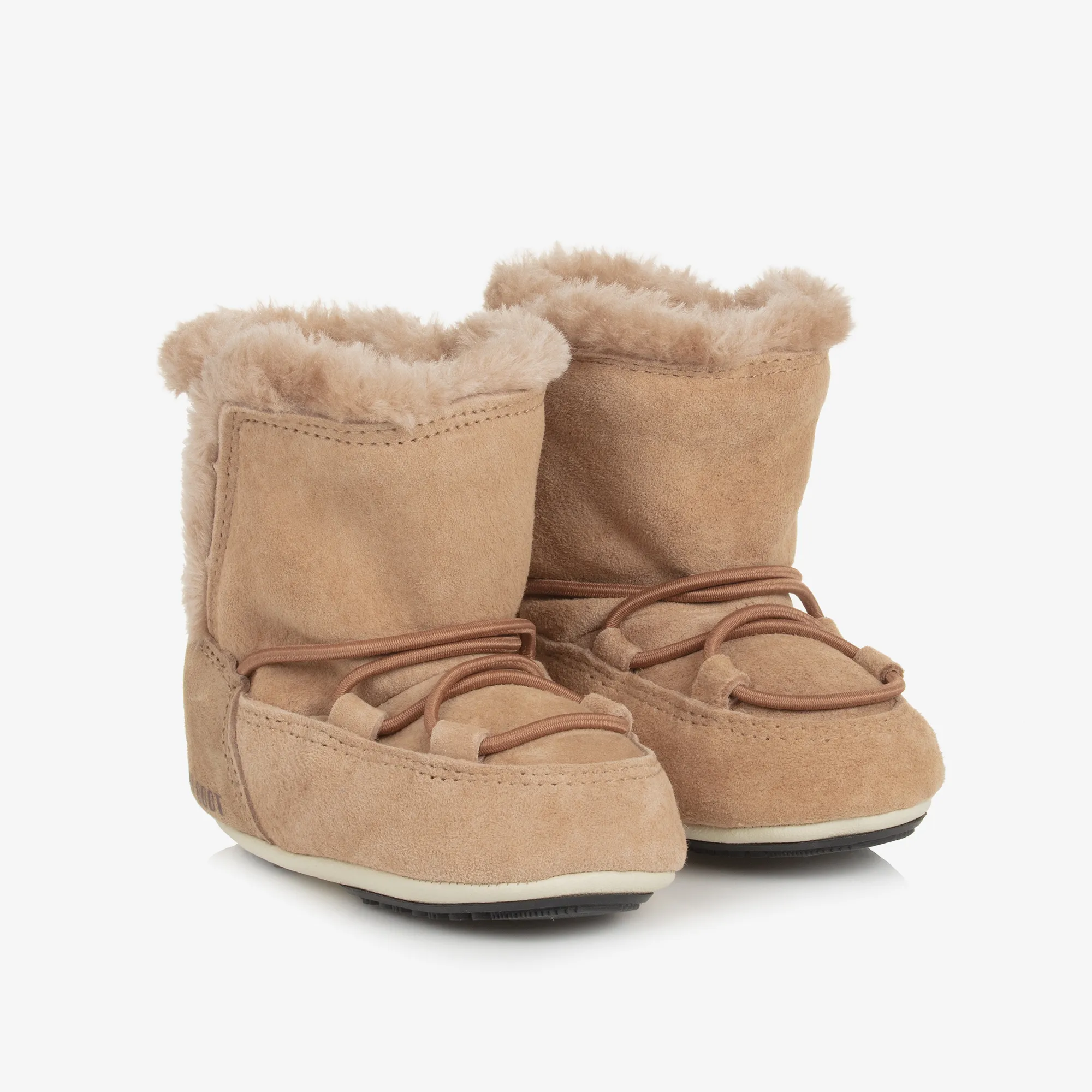 Beige Suede Baby Moon Boots