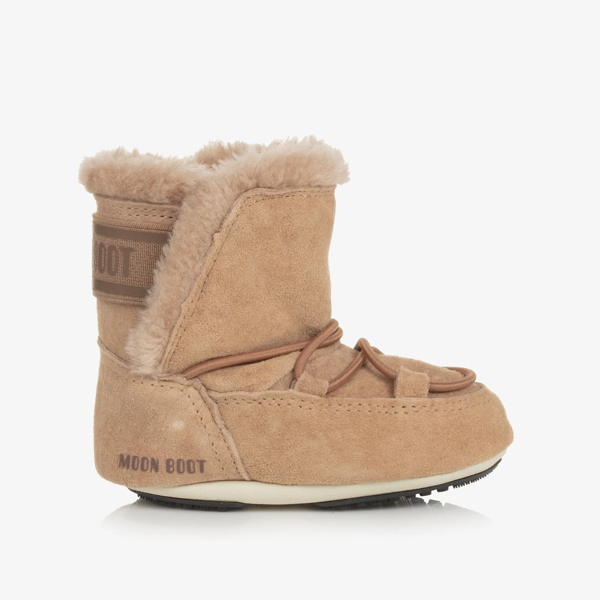 Beige Suede Baby Moon Boots