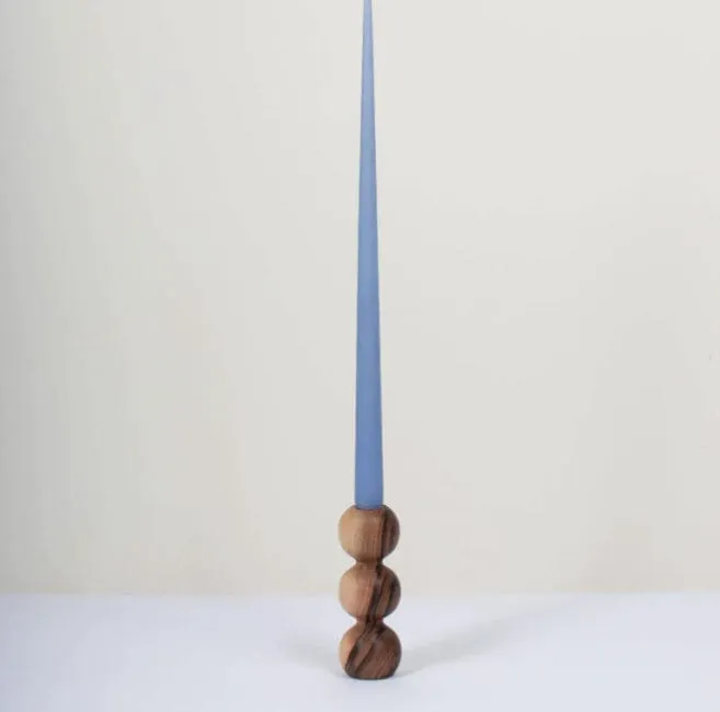 Bohemian Bubble Wood Candlestick