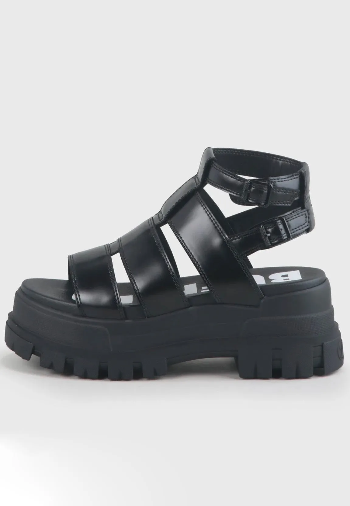 Buffalo - Aspha Gld Vegan Box Nappa Black - Girl Sandals