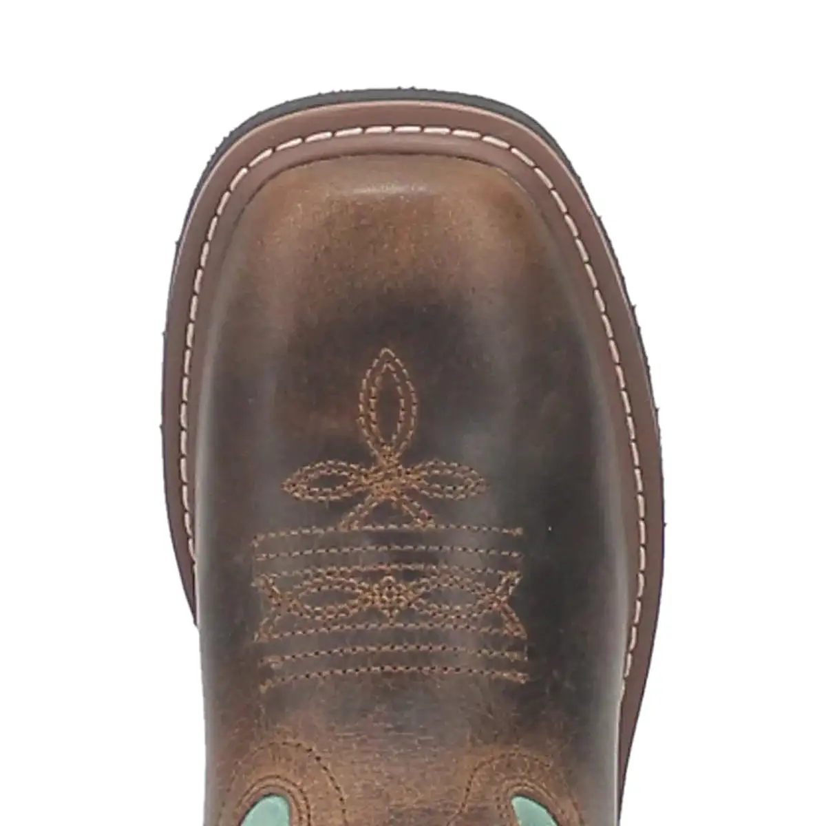 'Dan Post' Children's 8 Nia Western Square Toe - Brown / Turquoise