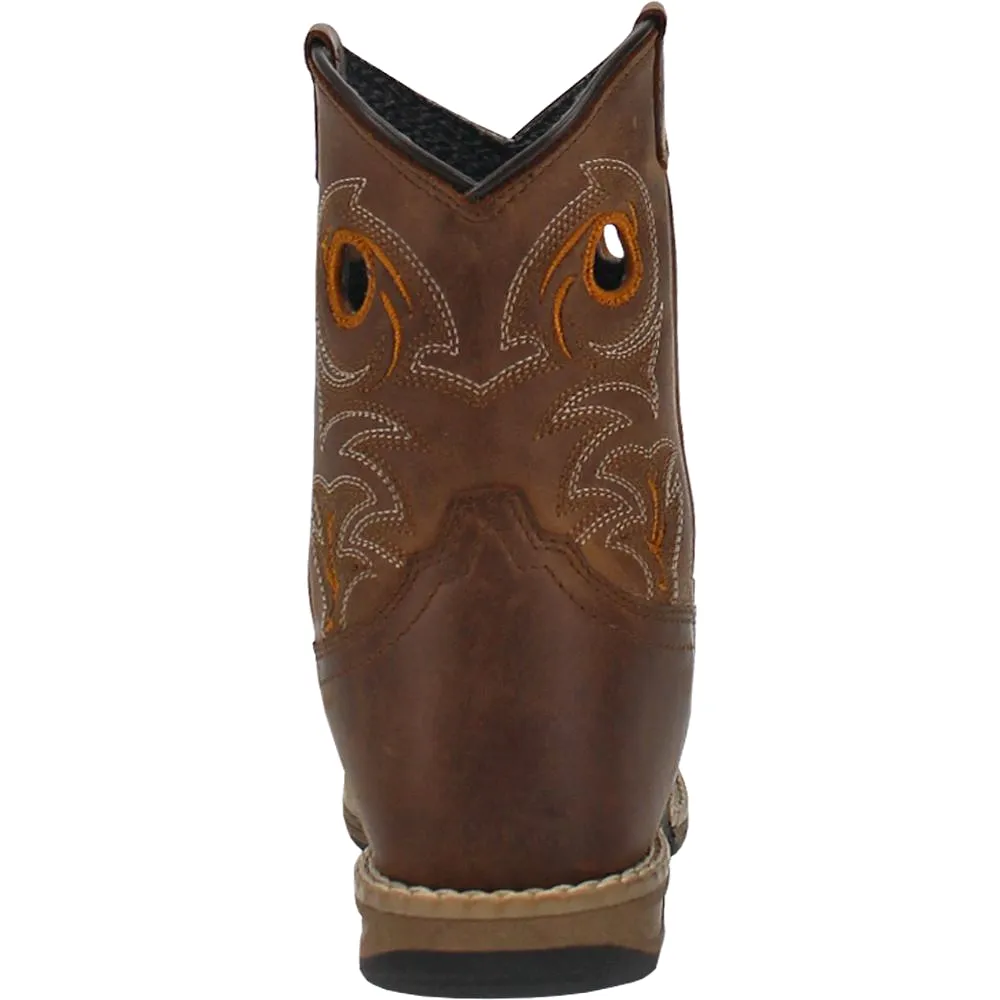 'Dan Post' Youth 7 Storm's Eye Western Square Toe - Brown / Rust (3.5Y-6Y)