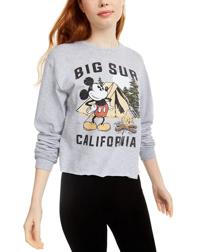 Disney Junior's Mickey Mouse Big Sur Long Sleeved Graphic T-Shirt Gray Size X-Large