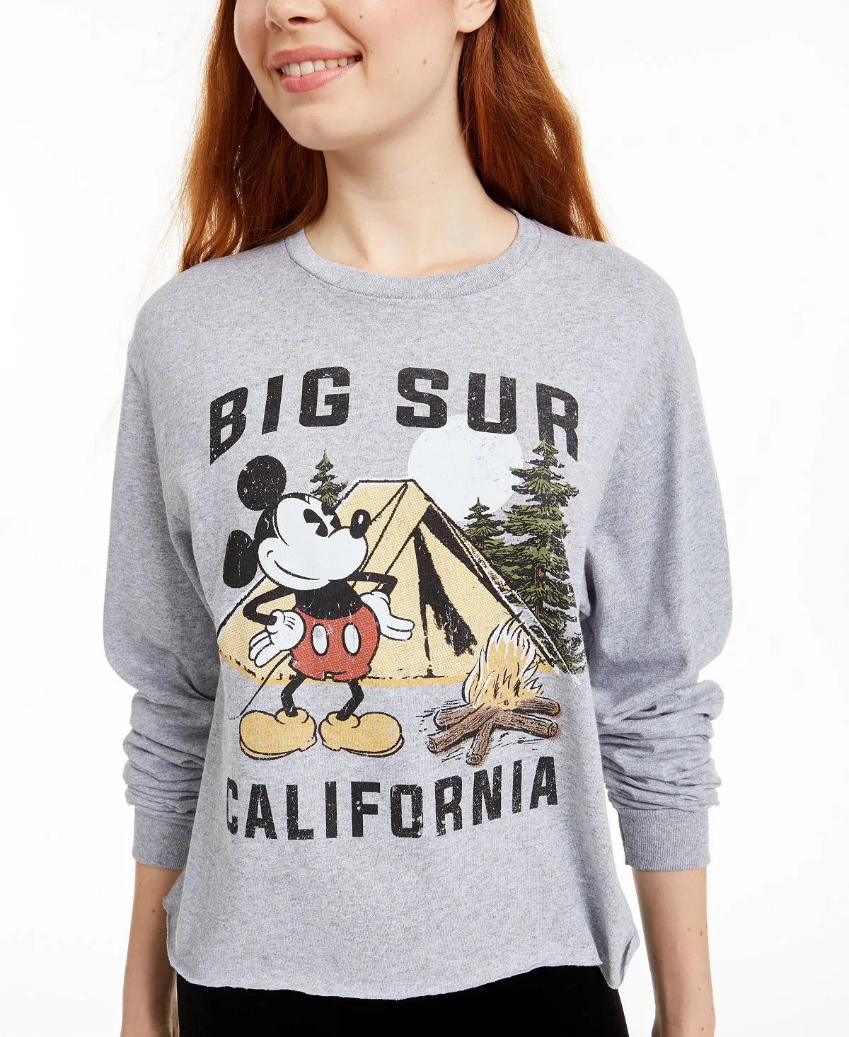 Disney Junior's Mickey Mouse Big Sur Long Sleeved Graphic T-Shirt Gray Size X-Large