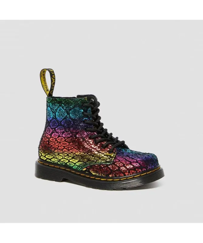 Dr. Martens Junior Girl's Metallic Ankle Boots | Black