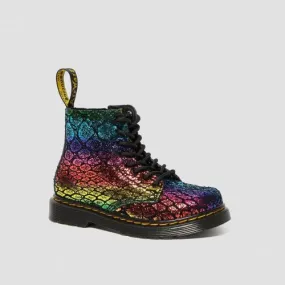 Dr. Martens Junior Girl's Metallic Ankle Boots | Black