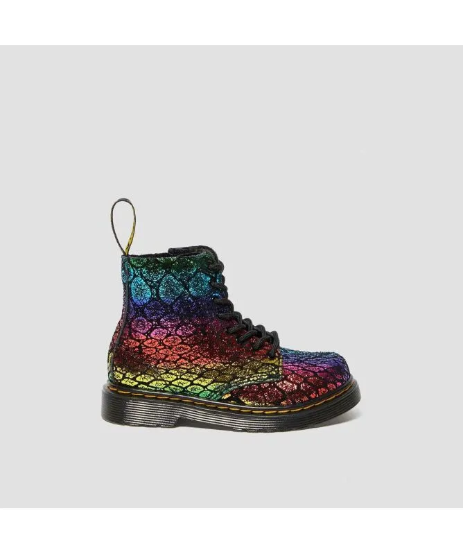 Dr. Martens Junior Girl's Metallic Ankle Boots | Black