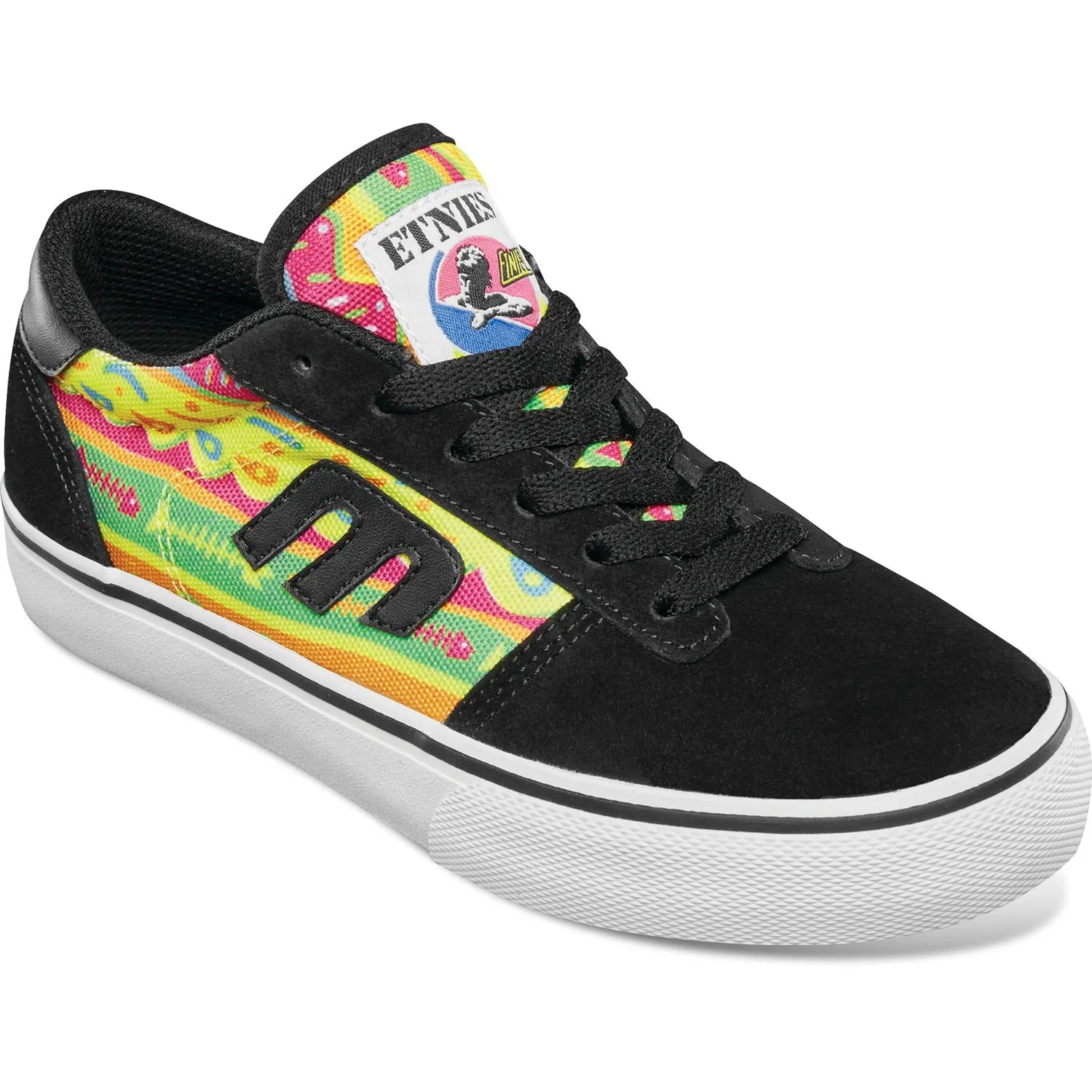 Etnies Kids Cali-Vulc Skate Shoes - Black/Print