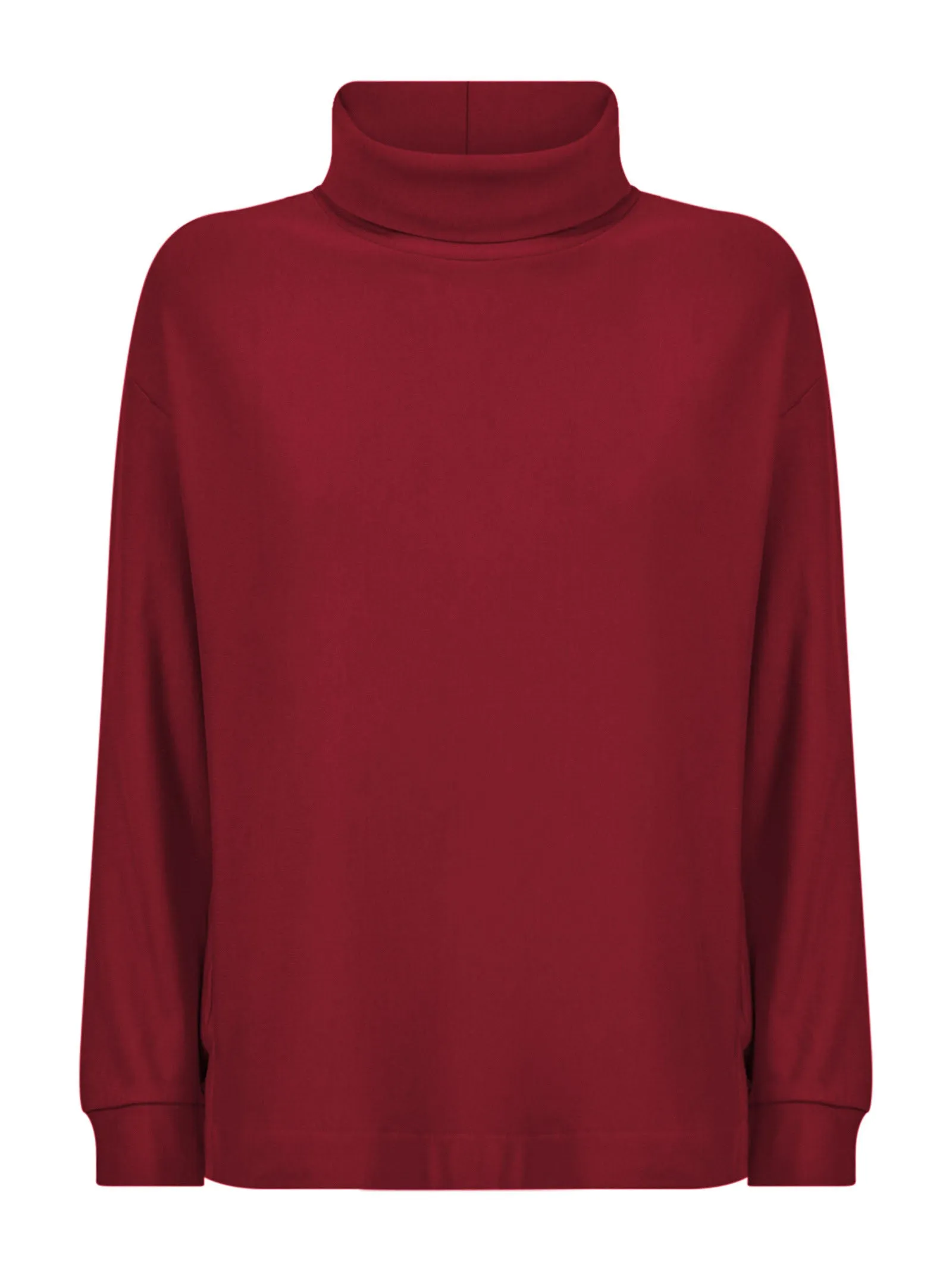 Felpa con collo a ciambella in Eco Techno Fleece - Tibetan Red