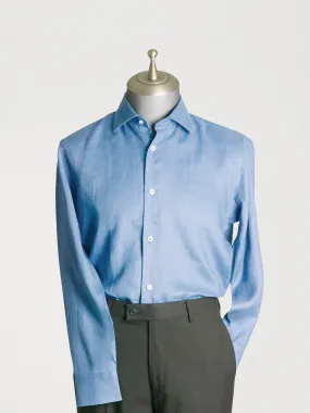 Franco Linen Shirt - Royal Blue Windsor Collar