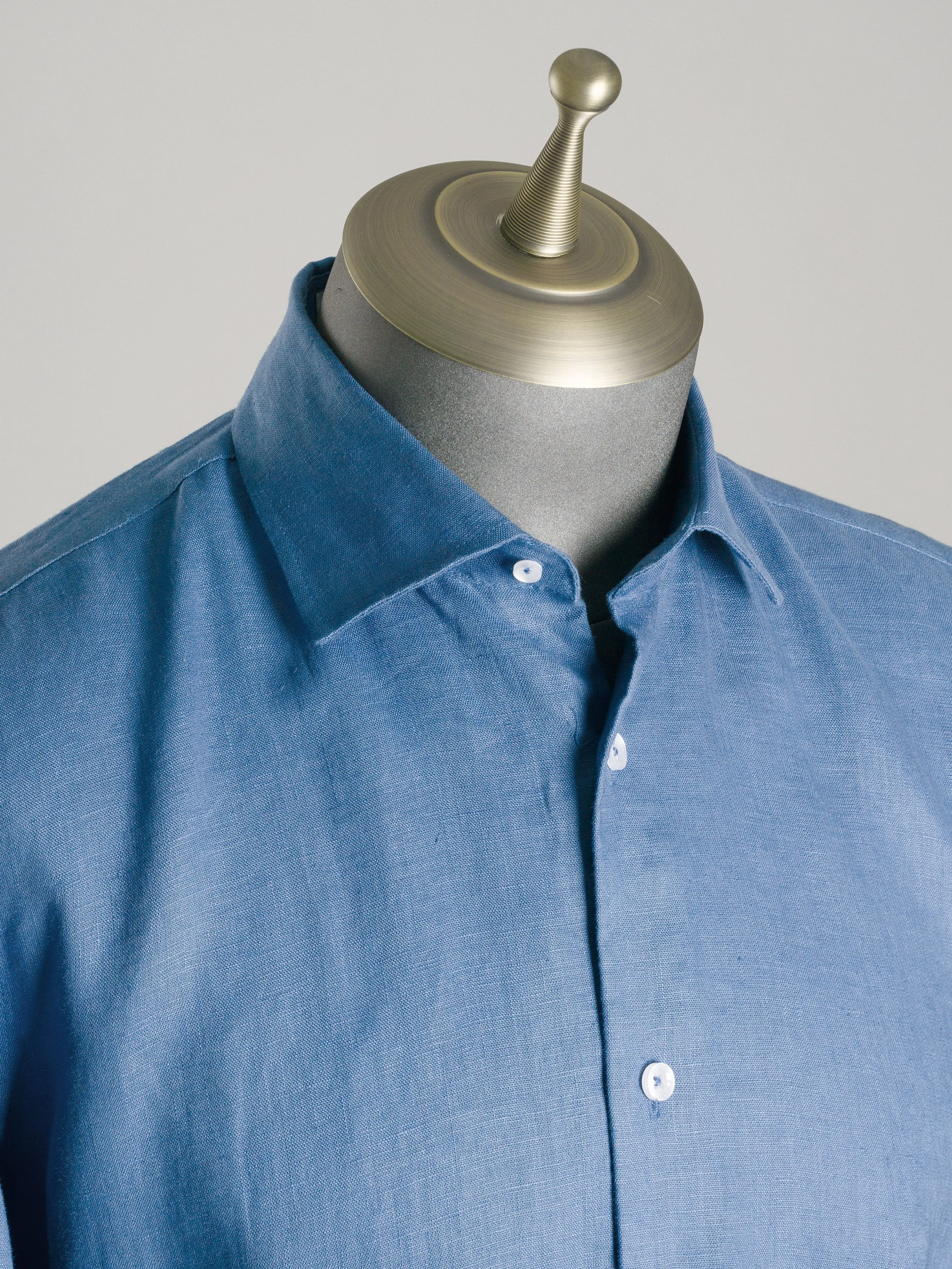 Franco Linen Shirt - Royal Blue Windsor Collar