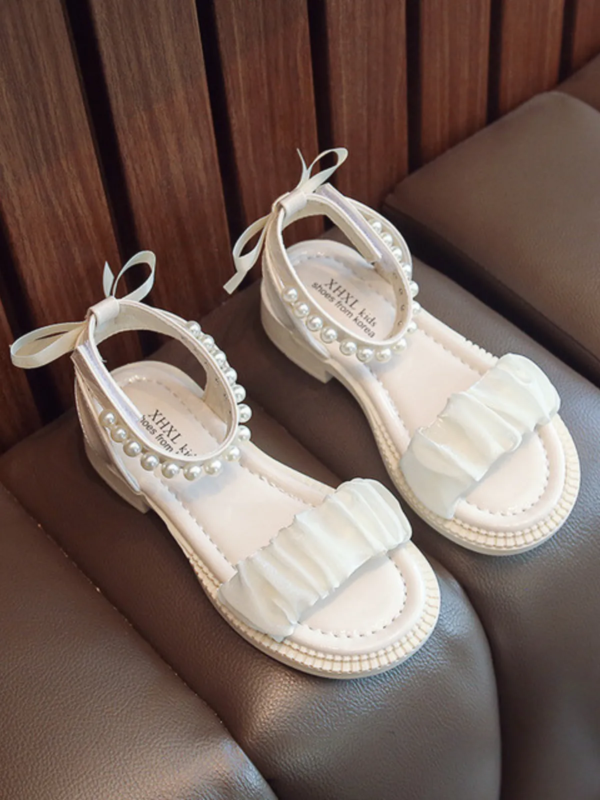 Girl With The Pearls Ankle Strap Sandals by Liv and Mia