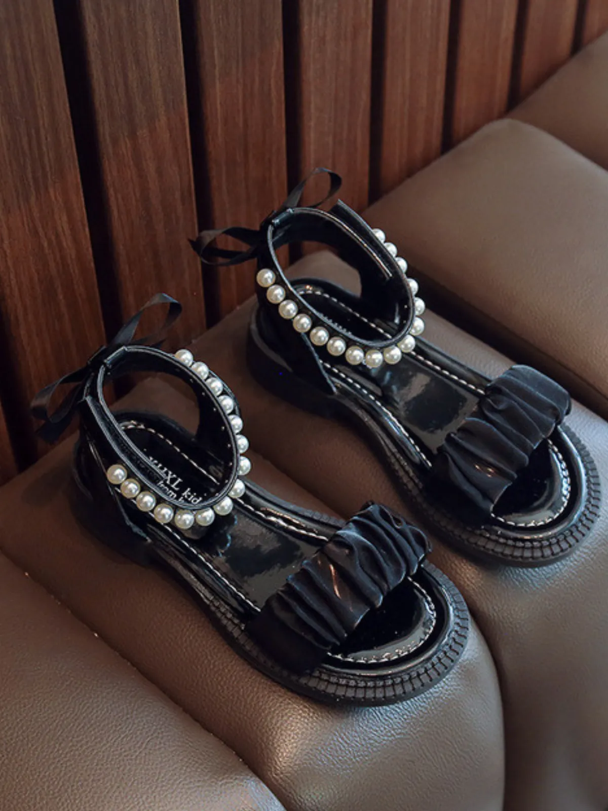 Girl With The Pearls Ankle Strap Sandals by Liv and Mia