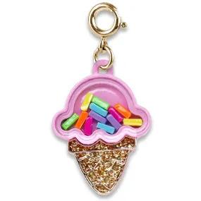 Gold Ice Cream Cone Shaker Charm