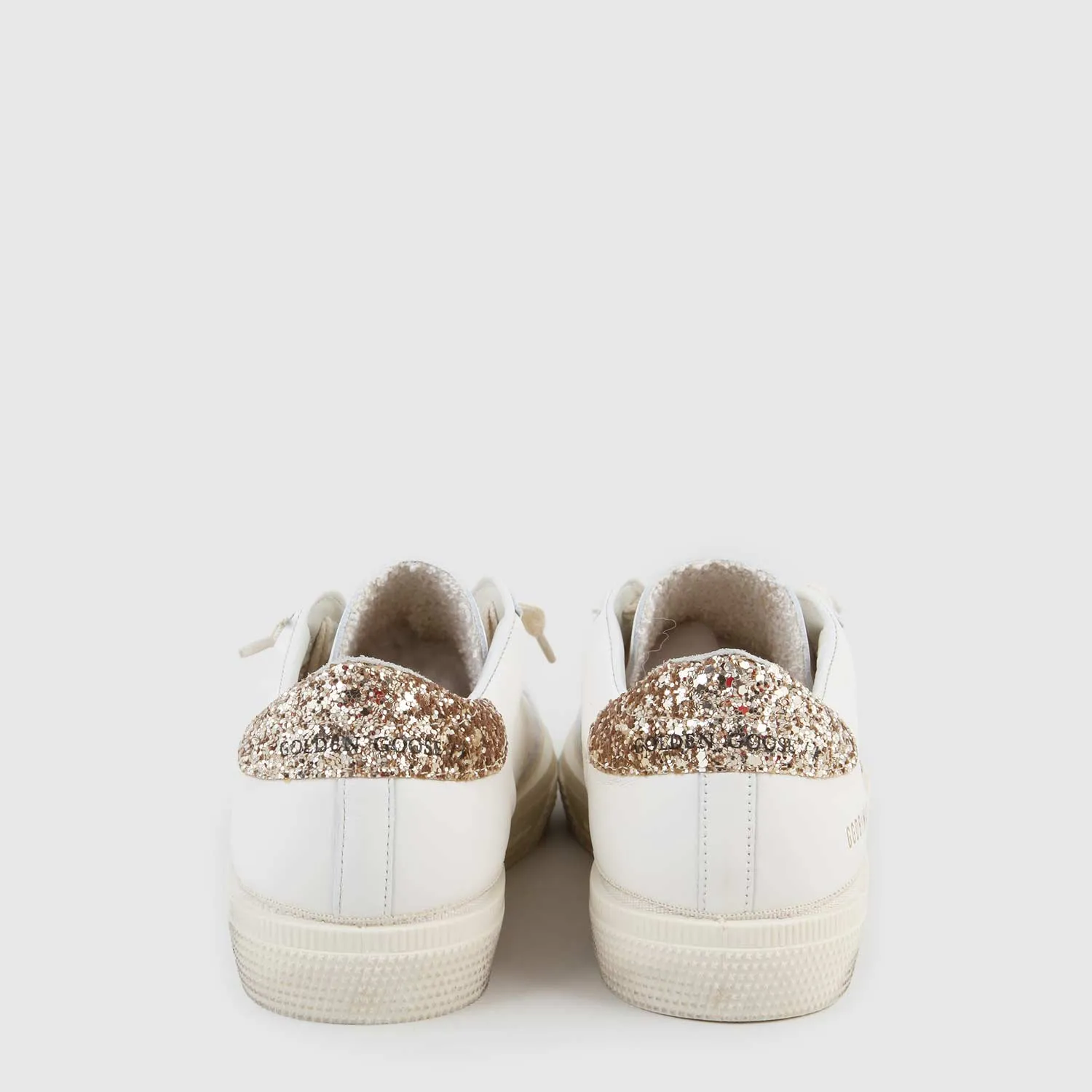 Golden Goose Beige Sneaker And Gold Glitter For Girl