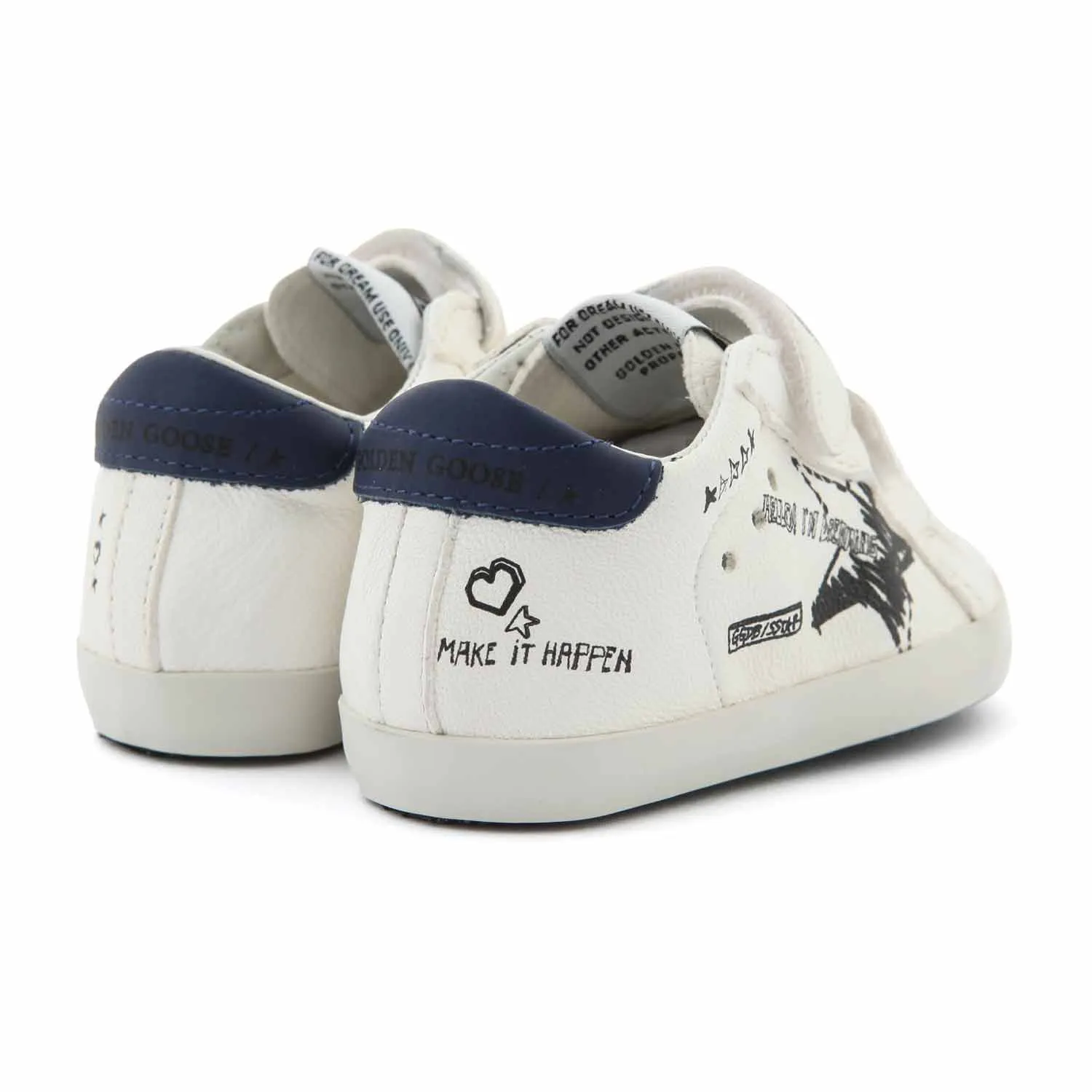 Golden Goose Unisex Baby Sstar White Sneaker With Black Prints