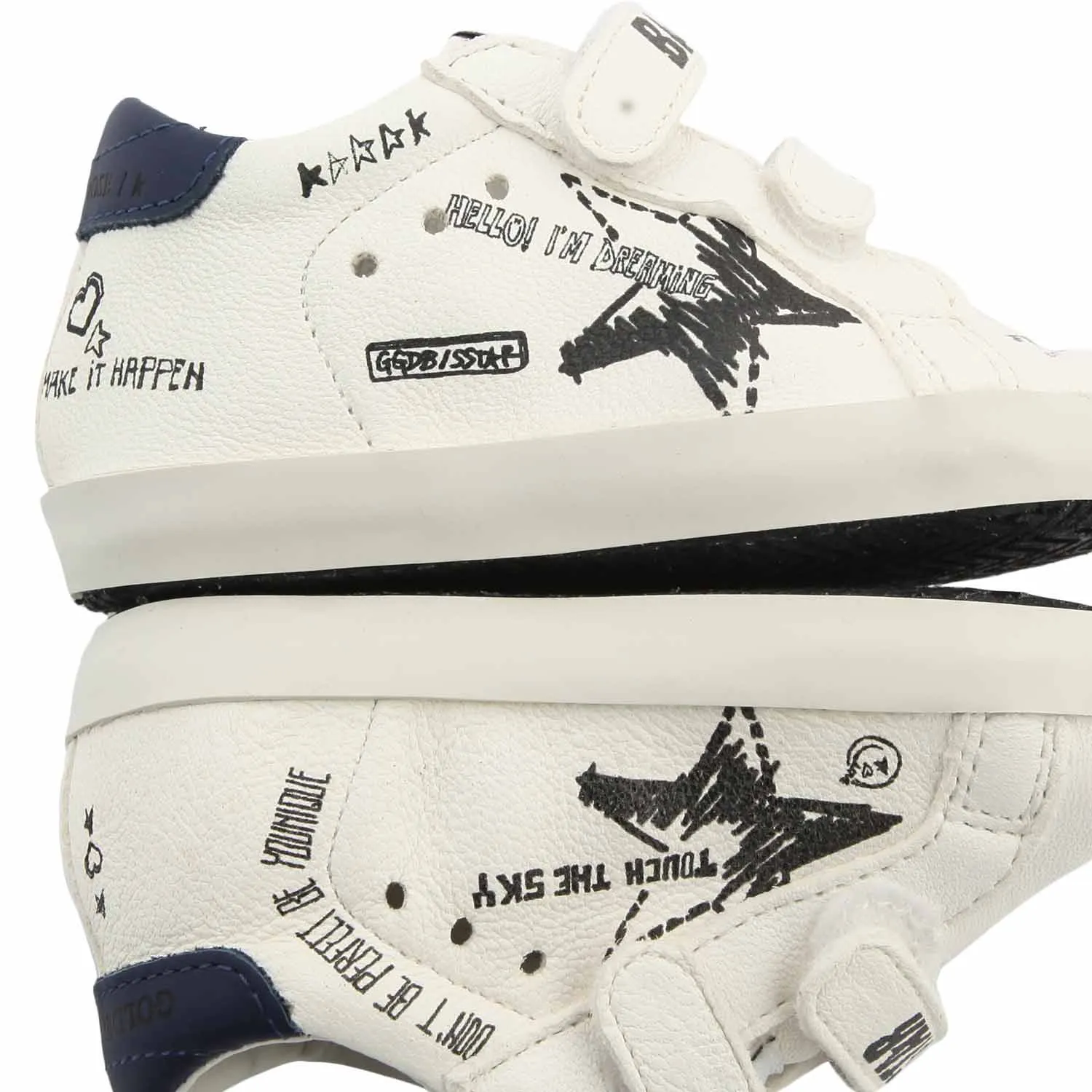 Golden Goose Unisex Baby Sstar White Sneaker With Black Prints