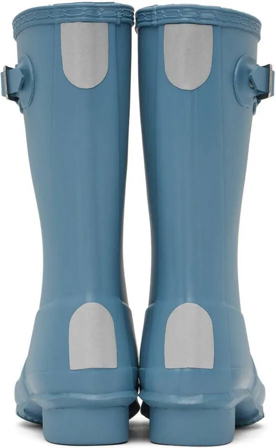 Hunter Kids Blue Original Big Kids Rain Boots