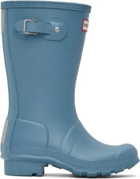 Hunter Kids Blue Original Big Kids Rain Boots