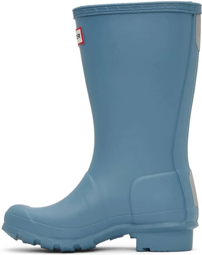 Hunter Kids Blue Original Big Kids Rain Boots