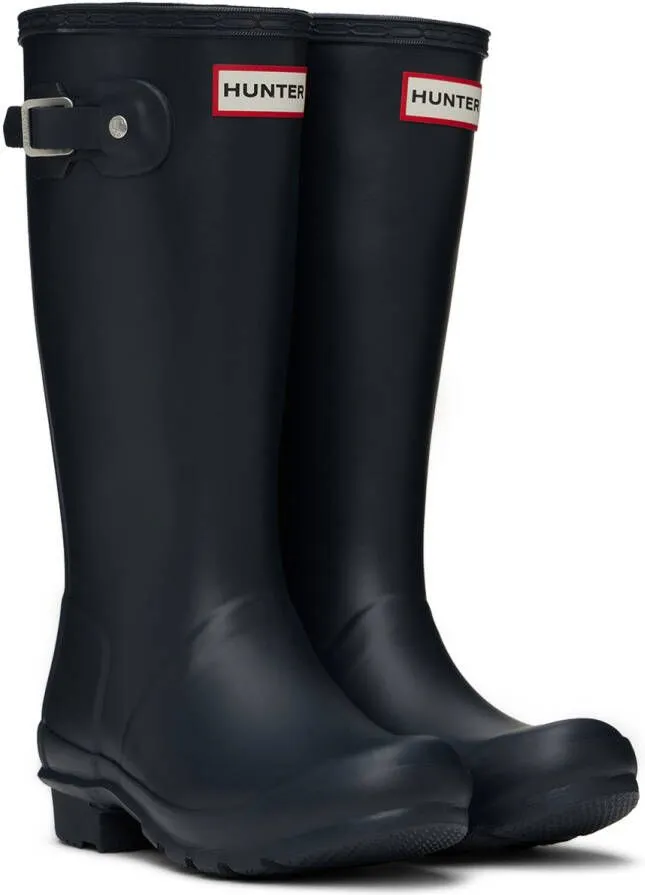 Hunter Kids Navy Original Big Kids Rain Boots