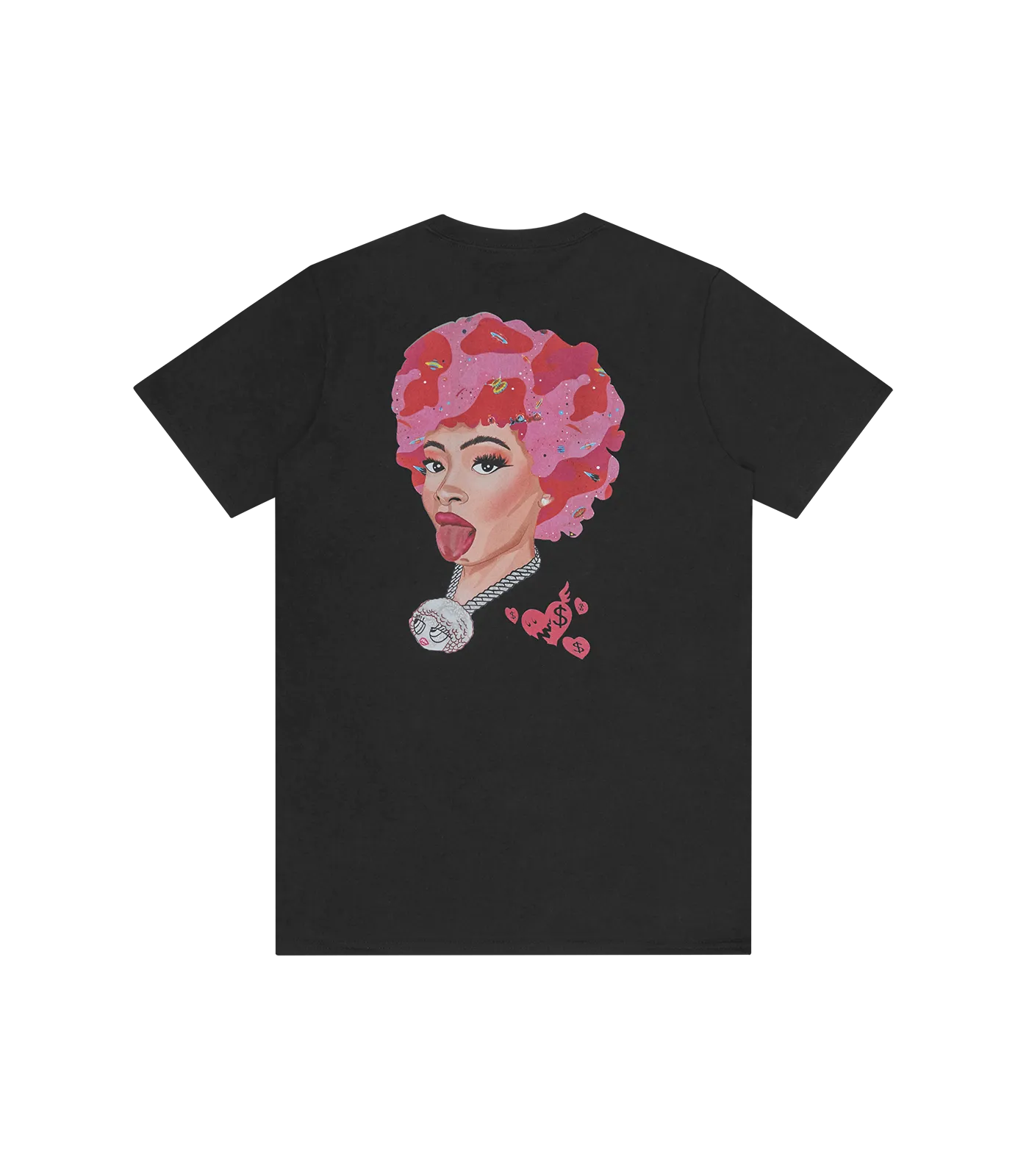 ICE SPICE X BBC PINK HAIR ICE T-SHIRT - BLACK