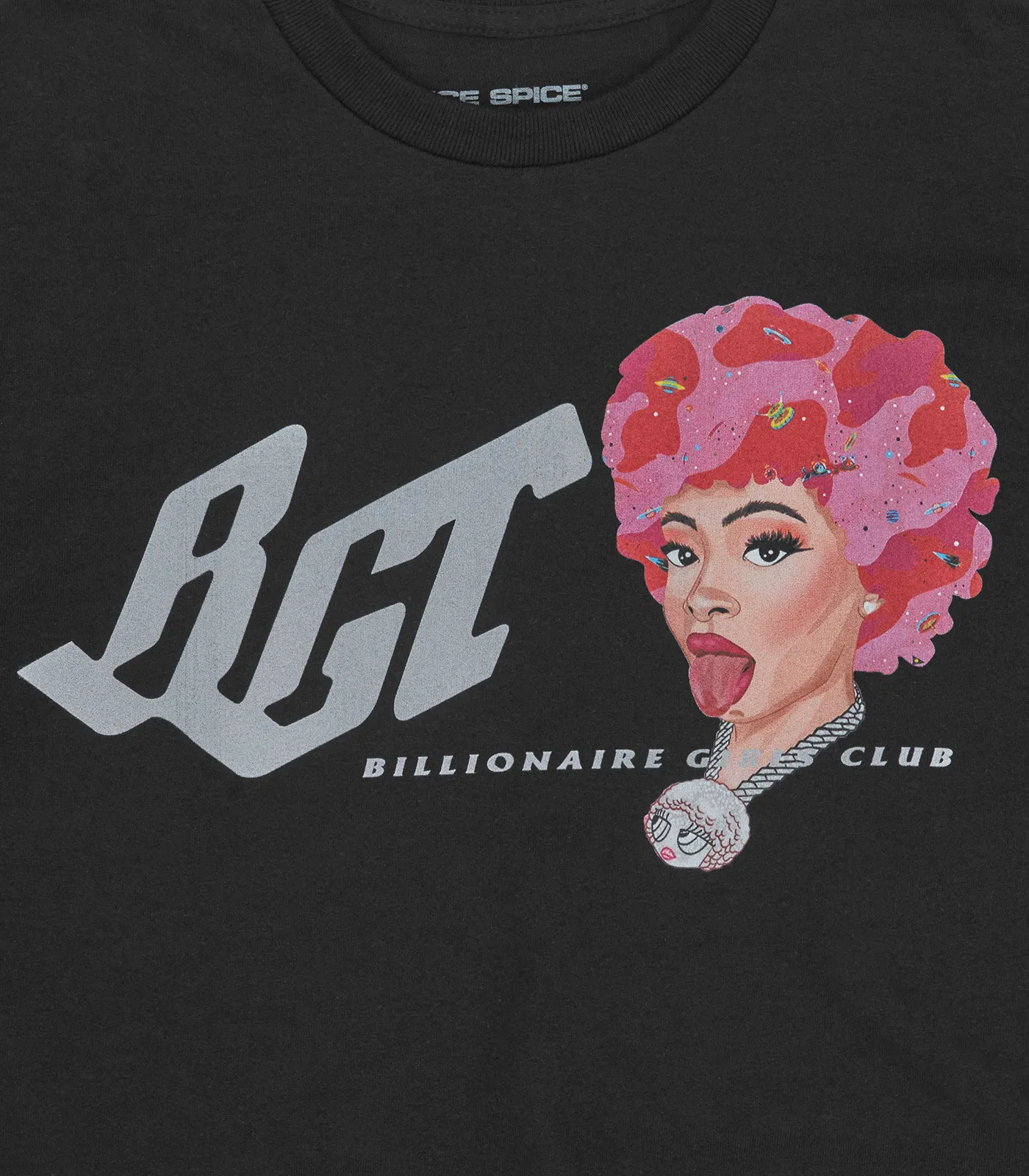 ICE SPICE X BBC PINK HAIR ICE T-SHIRT - BLACK