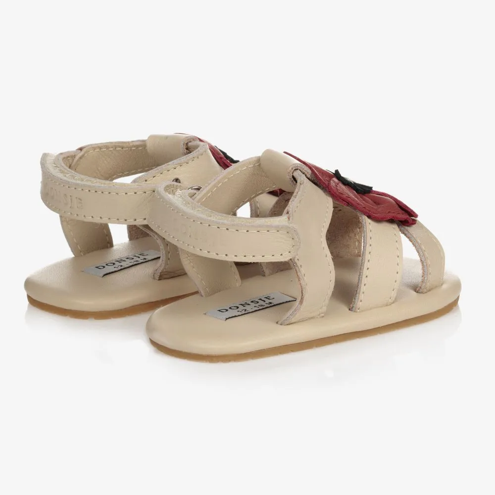 Ivory Leather Baby Sandals