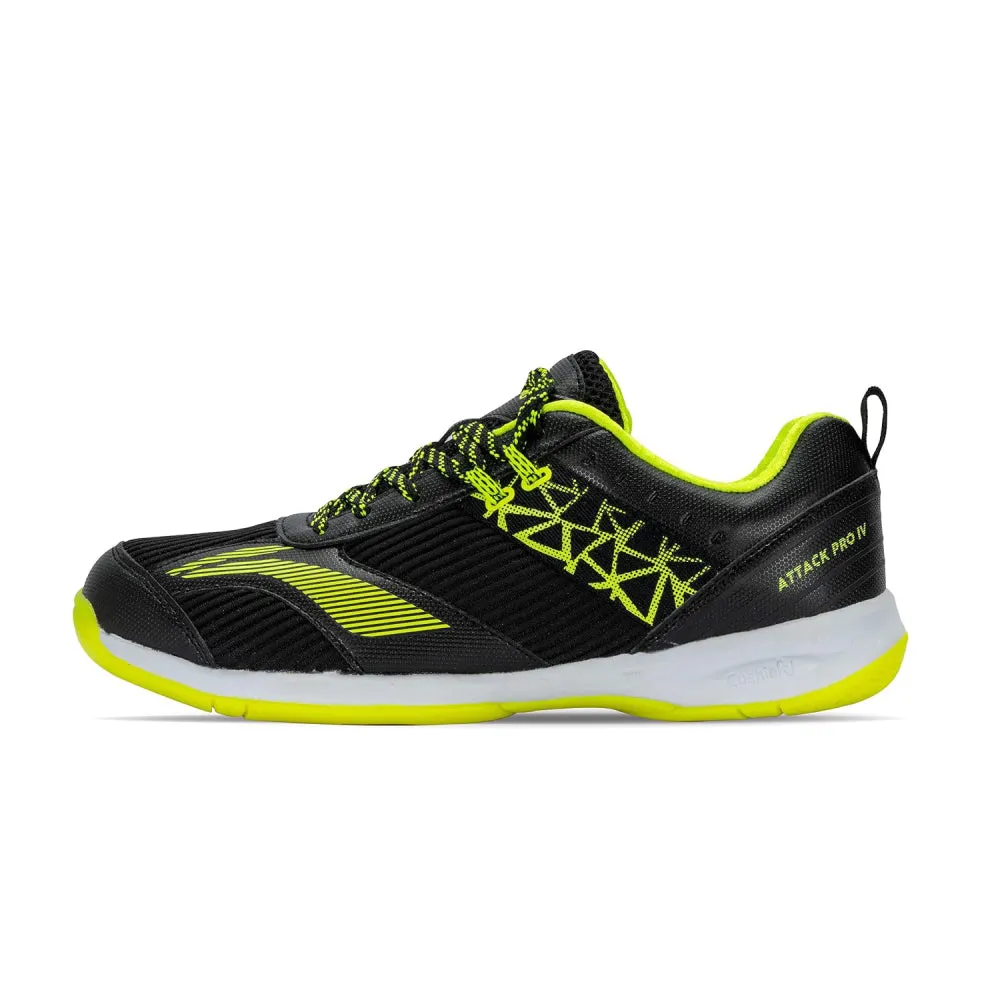 Li-Ning Men's Attack Pro IV Badminton Shoe (Black/Lime)