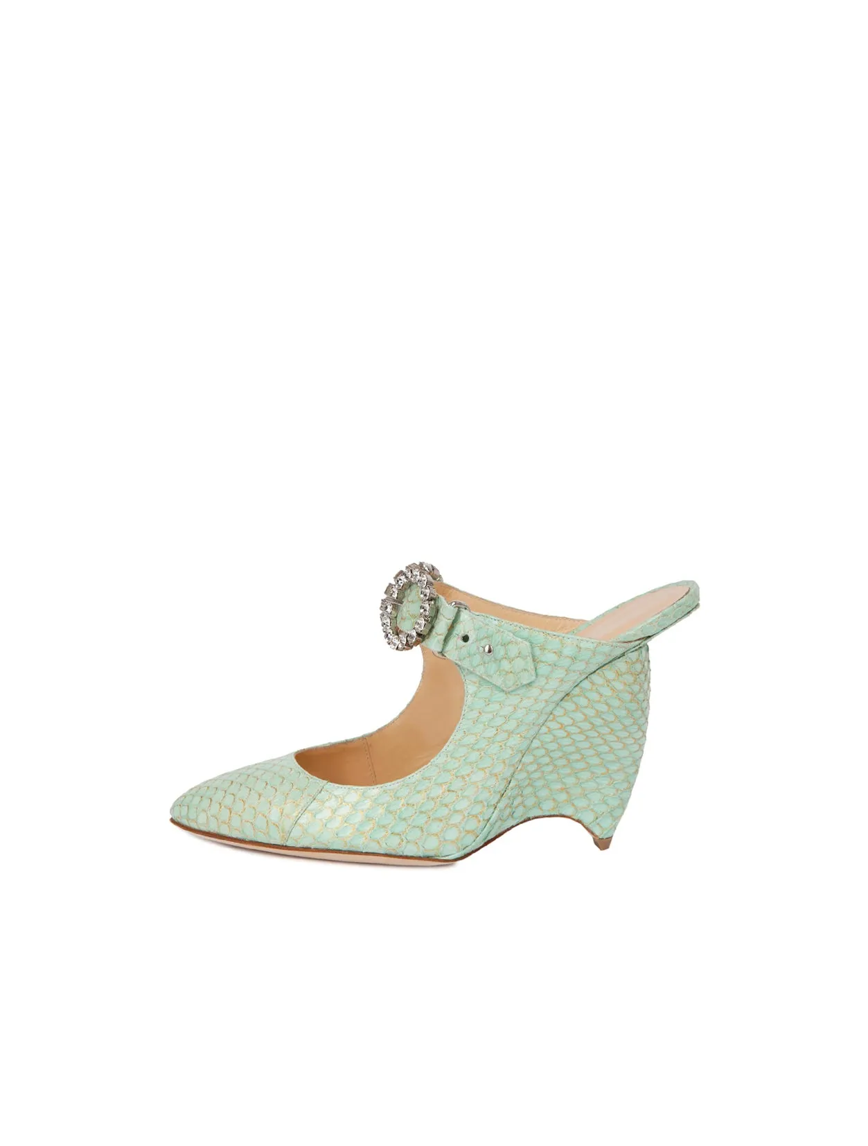 Liudmila Green Snake Starry Eyed 100 Wedge