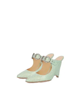 Liudmila Green Snake Starry Eyed 100 Wedge