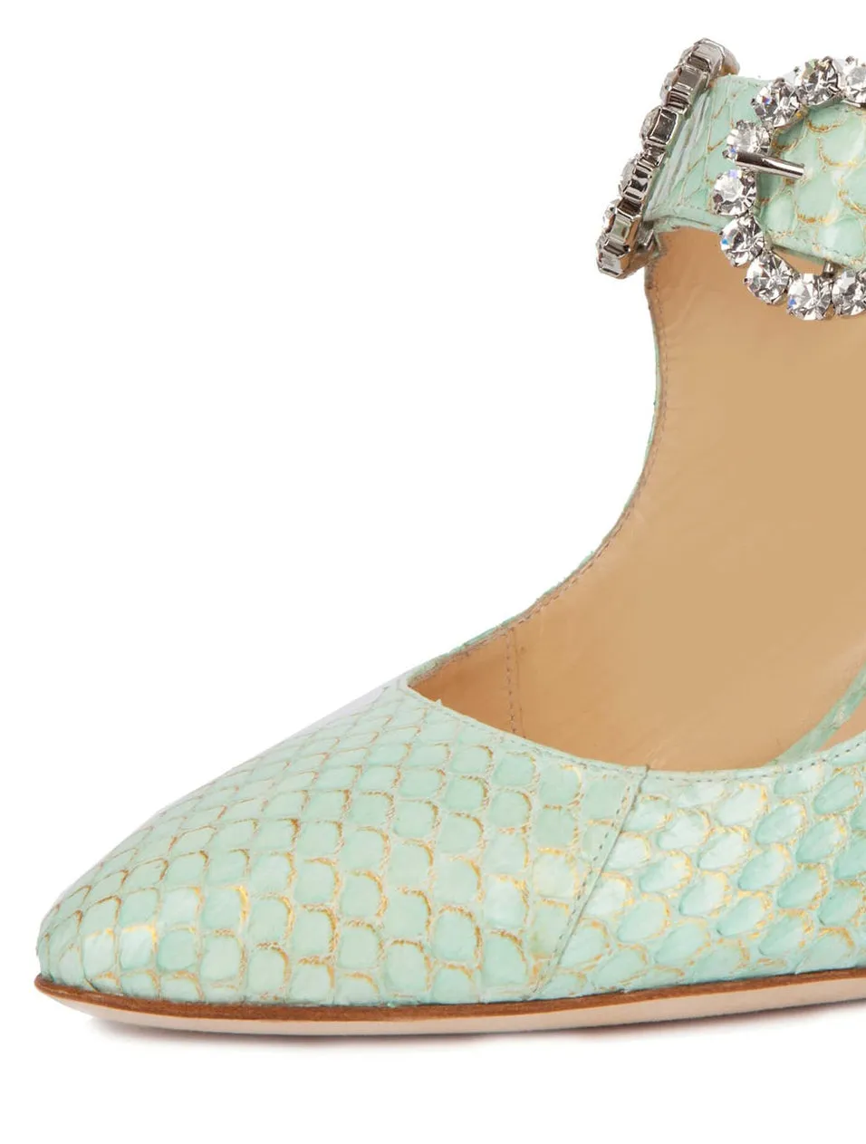 Liudmila Green Snake Starry Eyed 100 Wedge