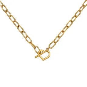 Love Toggle Oval Link Necklace Gold